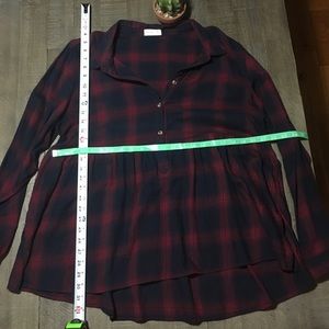 Maurices plaid fit and flare blouse
